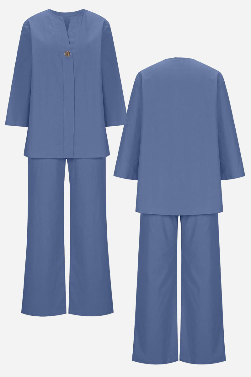 Pure Linen Two-Piece Casual Comfort Set