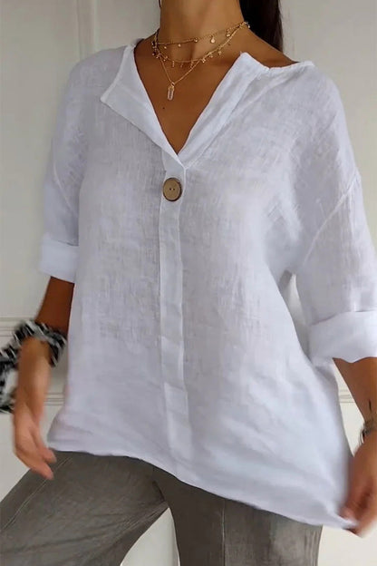 Pure Linen Age-Defying Button Detail Shirt