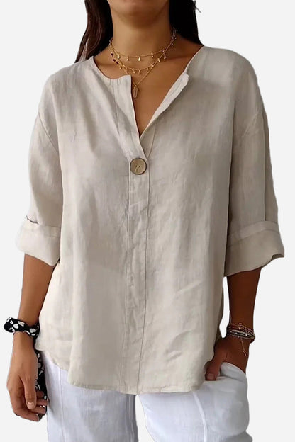 Pure Linen Age-Defying Button Detail Shirt