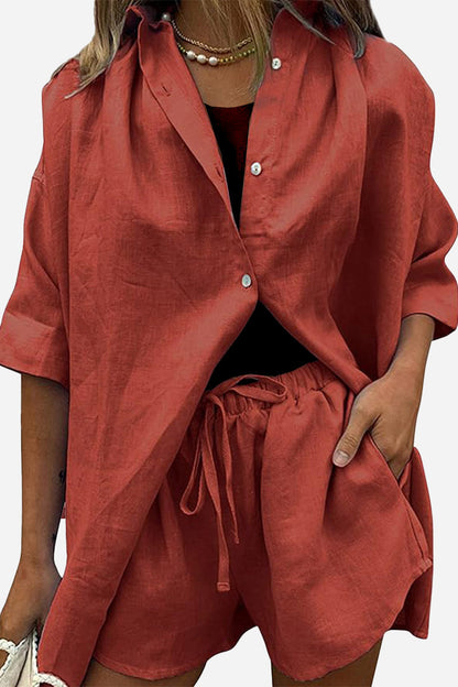 Coastal Linen Cotton Two Piece Set