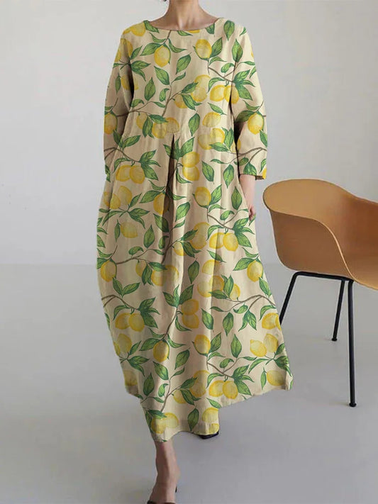 Aurora | Summer Midi Floral Dress: Breezy Comfort Meets Mediterranean Style