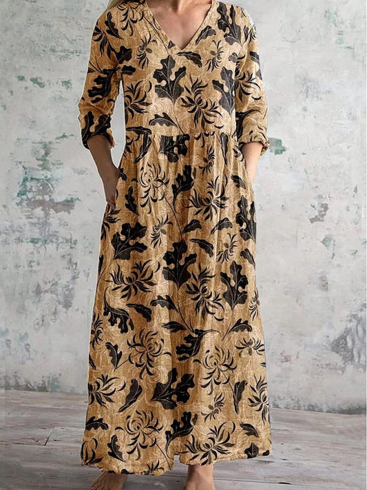 Jannifer | Retro Floral Maxi Dress