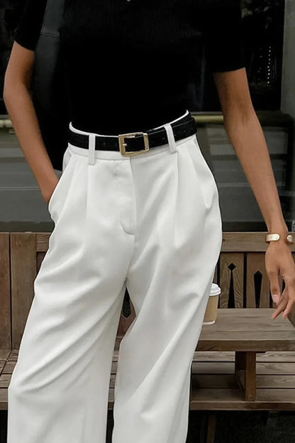 High Waist Drape Casual Pants