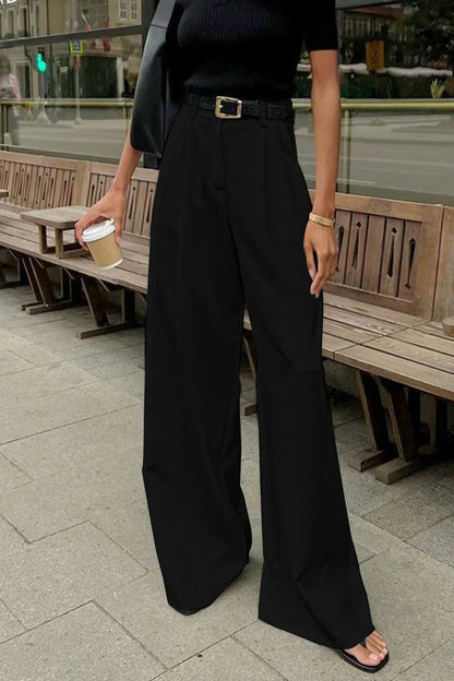 High Waist Drape Casual Pants