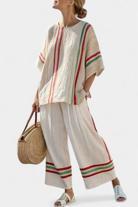 Elegant Mediterranean Daisy with Striking Red and Green Stripes
