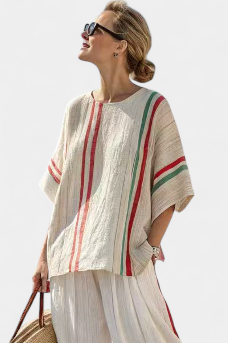 Elegant Mediterranean Daisy with Striking Red and Green Stripes