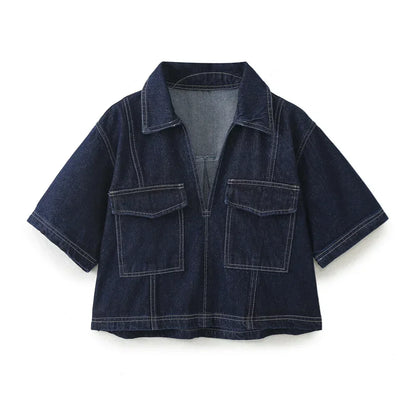 Sofia® | V-Neck Denim Set