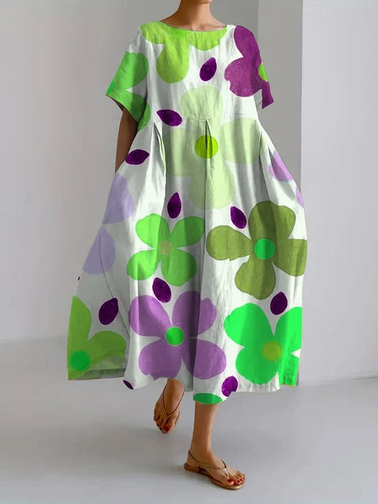 Eliana | Midi Floral Dress for Effortless Style and Summer Comfort on Vibrant Days